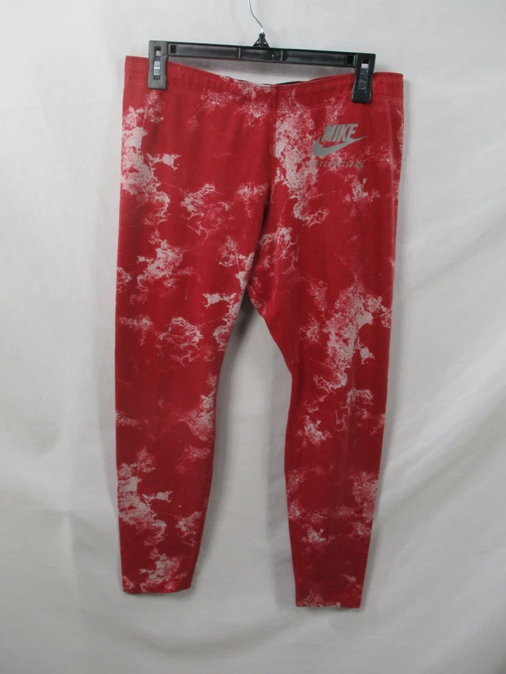 Legging Nike Mujer XL Rojo Estampado Cintura Elástica Elastizado Solo Hazlo Ajuste Activo Foto 1 de 4