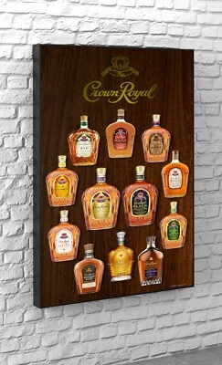CROWN ROYAL WHISKY COLLECTION INSPIRATIONAL PRINT HOME WALL ART POSTER CANVAS - Image 1 of 4