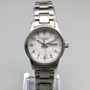 Citizen Watch Women 25mm Silver Tone 1002-S090105 Date Day Stretch New Battery - Picture 1 of 14