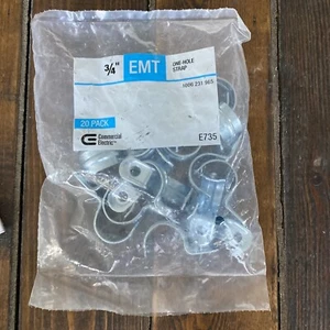 3/4" EMT One-hole Strap 20 Pack E735 Commercial Electric - Picture 1 of 3