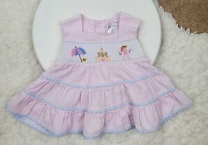Petit Ami Baby Girl 18 Months Pink Smocked Seersucker Dress 