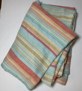 Indoor Outdoor Woven Stripe Tablecloth Water & Fade Resistant 60x84 - Picture 1 of 7