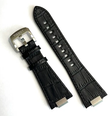 Correa de reloj de cuero negra original Tissot PRX T137407A / T137410A con pasadores Foto 1 de 2