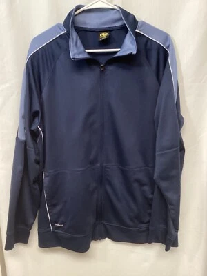 Athletic Works Navy Blue Large Full Zip Polyester Windbreaker J2 - Image 1 of 4