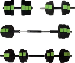 30/44LBS Adjustable Weight Dumbbell Barbell Kettlebell Set Home Gym Fitness - Picture 1 of 5
