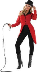 Rotes Zirkusdirektorin Kostüm Damen Dompteurin Verkleidung Faschingskostüm S-XXL - Bild 1 von 5