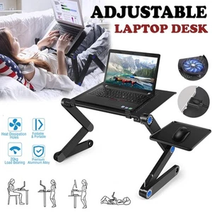 Angle & Height Adjustable Rolling Laptop Desk Cart Over Bed Hospital Table Stand - Afbeelding 1 van 13