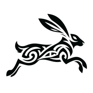 Celtic Knot Leaping Hare Vinyl Decal Sticker waterproof Running Rabbit Pagan  - Picture 1 of 48