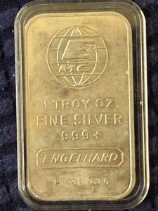 Vintage Engelhard Globus 1 Oz. .999 Silberbarren im Schutzhalter  - Bild 1 von 2