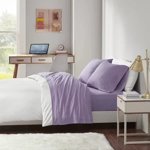 Cotton Blend Jersey Knit Bed Sheet Set Wrinkle Resistant, Soft Sheets with 14... - Picture 1 of 6