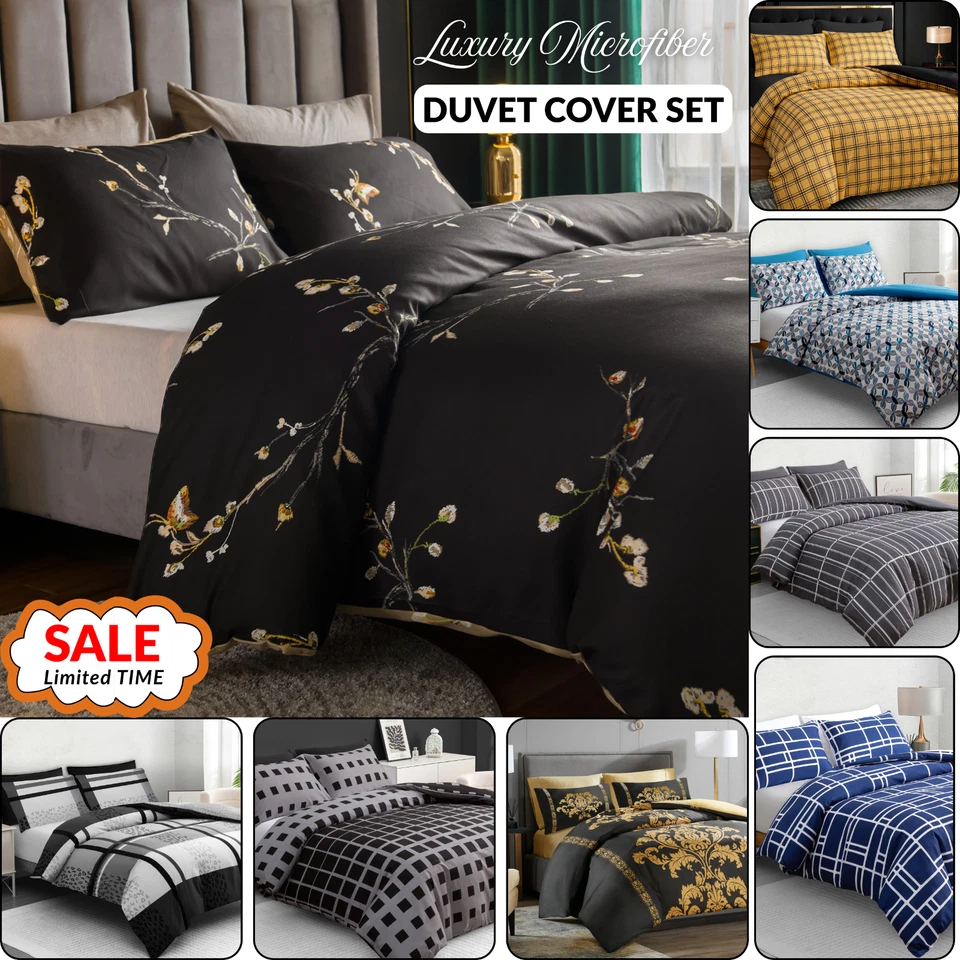 HAMPSHIRE BEDDING Duvet Quilt Cover Luxury Reversible Double Duvet Cover Set King Size Bedding Set