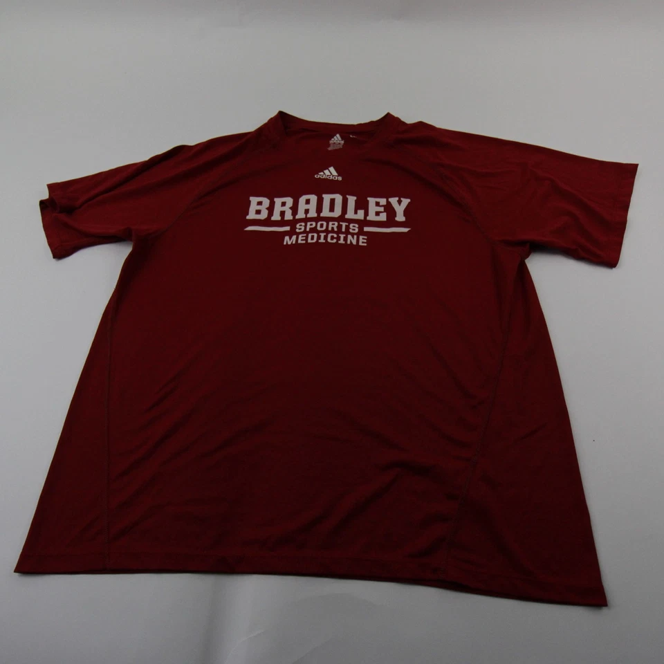 Bradley Braves adidas Climalite Short Sleeve Shirt Men's Red Used - Image 1 of 1