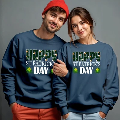 Hombres y Mujeres Feliz Divertido Día de San Patricio Sudadera Jersey Verde... - Imagen 1 de 4