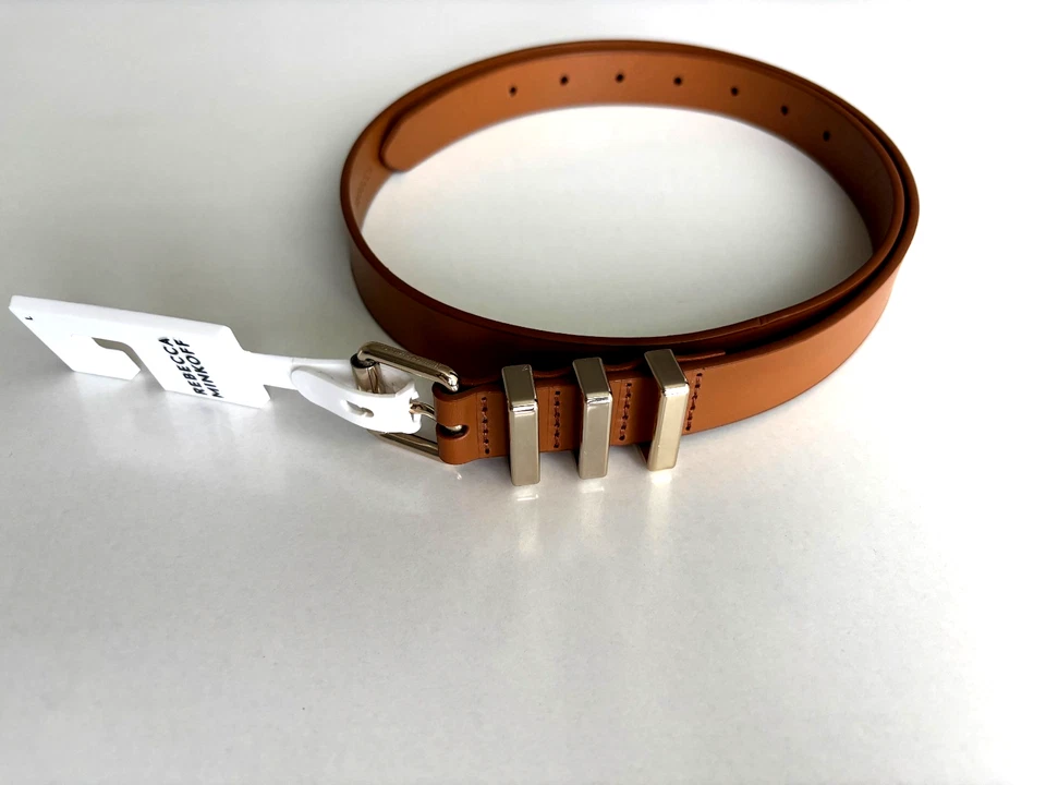 Cinturón de cuero marrón con hebilla Rebecca Minkoff talla L nuevo con etiquetas para mujer Foto 1 de 4