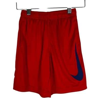 Nike Dri-FIT Shorts Boys 8 Red Athletic Casual Pockets Swoosh Logo Athleisure - Image 1 of 4