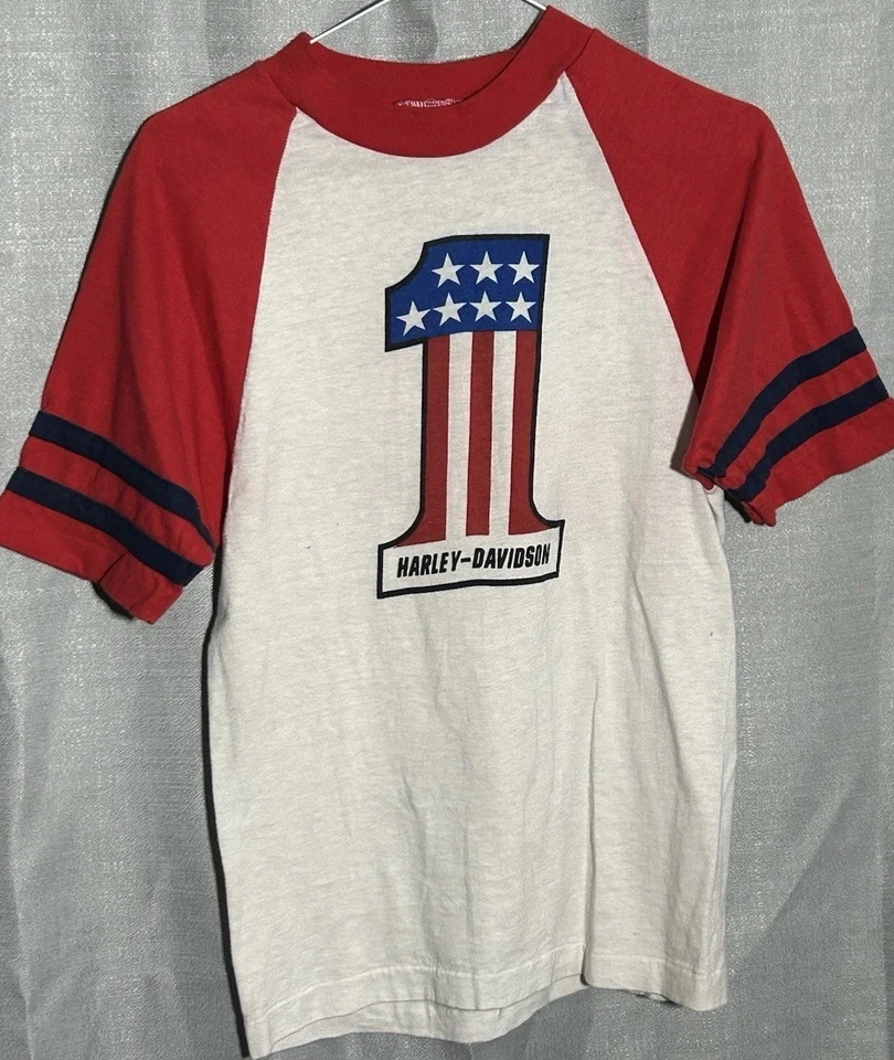 Винтажная футболка 1970-х Harley Davidson — одинарный шов — размер M — дамская - Изображение 1 из 4