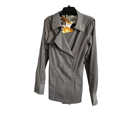 Vertigo Paris Trench Coat Womens Size  Medium Gray Double Breasted Lined Jacket - Image 1 of 3
