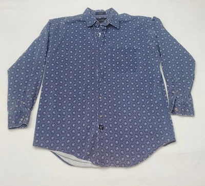 Camisa Arrow Company Abotonada Manga Larga Azul Estampado Gráfico Hombre Grande 0288 Foto 1 de 4