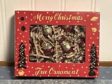 Vintage Style Glass Santa Claus boxed set 12 mini ornaments for Christmas tree