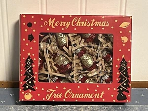 Vintage Style Glass Santa Claus boxed set 12 mini ornaments for Christmas tree - Picture 1 of 3