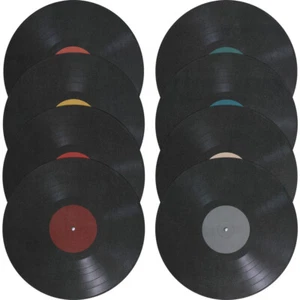 8Pcs Living Room Home Adhesive Ornament Records For Wall Cafe Bedroom Home - Picture 1 of 11