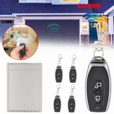 2Kanäle 433MHZ Funk Garagentor Relais Fernbedienung Schalter Empfänger 5x Sender - Bild 1 von 4