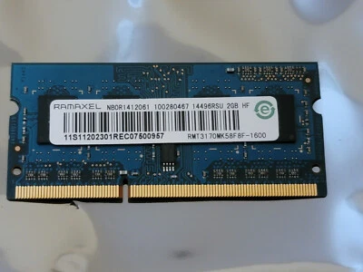 Ramaxel 2GB DDR3 1600MHz RAM for Lenovo G50 G40-80 G40-30 RMT3170MK58F8F-1600 ↺ - Image 1 of 2