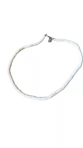 Vintage White Shell Bead Choker Necklace 18" - Picture 1 of 5