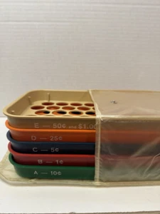 Kwik-Sort Jr MMF Industries 5 Multicolor Coin Sorting Trays w/ Bag & Wrappers - Picture 1 of 2