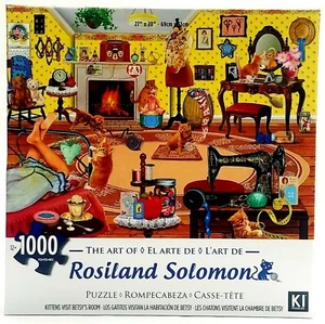 Rosiland Solomon 1000 Piece Cat Puzzle Who Left The Door Open 27" x 20" New - Picture 1 of 3