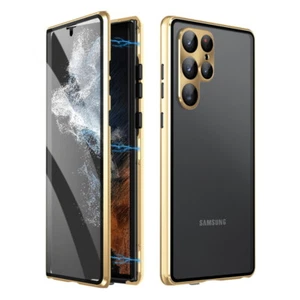 For Samsung S25 S24 S23 S22 Ultra Aluminum Alloy Magnetic Glass 360° Case Cover - Picture 1 of 13