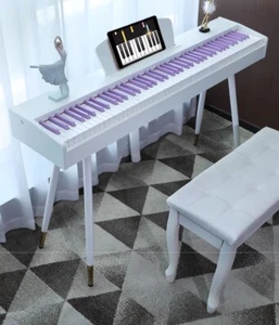 Electric piano Dynamic keyboard 88 key Three pedals purple keys keyboard instrum - Picture 1 of 4
