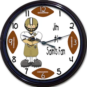 New Orleans Saints Personalized Wall Clock NFL Football Louisiana Brees Custom - Picture 1 of 1