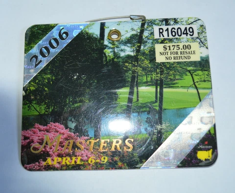 2006 Masters Tournament Patron Badge Ticket Phil Mickelson ANGC PGA Ryder Cup Cover