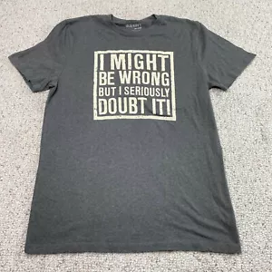 Old Navy Mens T Shirt sz S Gray I Might Be Wrong Crew Neck Short Sleeve Casual - Picture 1 of 13