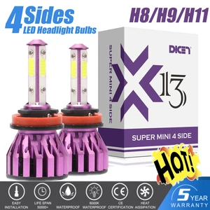 4-Sides H11 H8 H9 LED Headlight Kits 1600W 192000LM Bulbs High Power 6000K White - Picture 1 of 12
