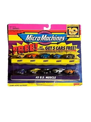 Micro Machines #5 US Muscle Vehicle Set 1997 Galoob #65080 NRFP - Image 1 of 2