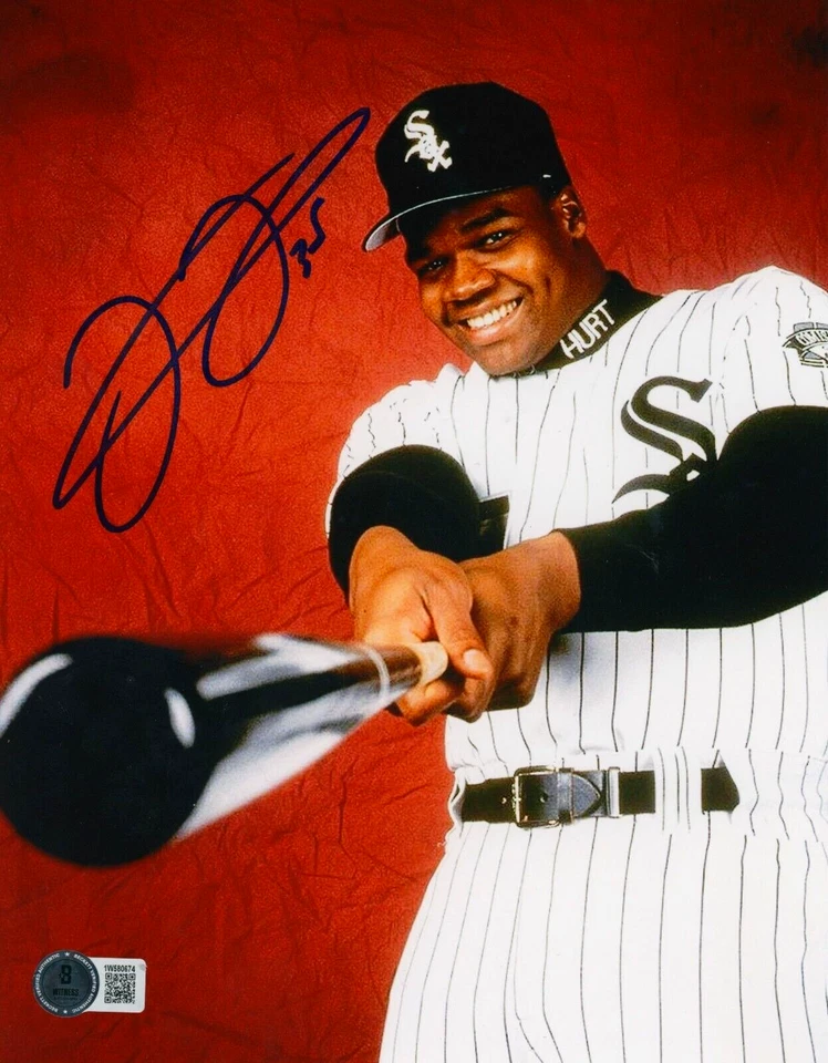 Frank Thomas Signed Chicago White Sox 8x10 Photo Beckett Witness BAS COA #4 - Image 1 of 1