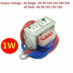 EI28 Power Transformer 1W DB-1VA AC 220V TO 6V/9V/12V/15V/18V/24V AC Single/Dual - Picture 1 of 6