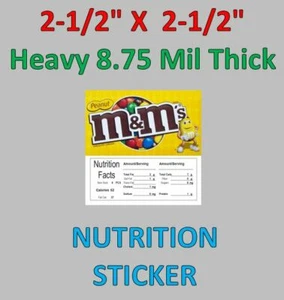 2.5 x 2.5 Bulk Vending Label Candy Sticker Heavy 8.75 mil thickness M&M Peanut - Picture 1 of 1