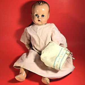 IDEAL BABY DOLL GIRL 19" ANTIQUE COMPOSITION SLEEPY EYES