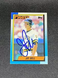 Carta Topps firmata Jay Bell Pittsburgh Pirates 1990 #523 ~ COA - Foto 1 di 3