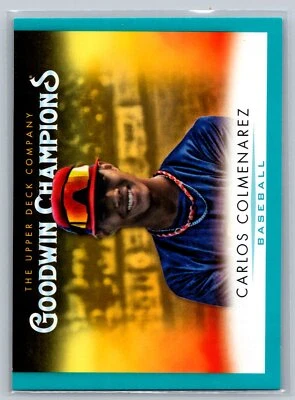 2021 Upper Deck Goodwin Champions Turquoise #69 Carlos Colmenarez RC Rays - Image 1 of 2