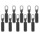  10 Pcs Detachable Zipper Pull Alloy Black Replacement Pullers Handles