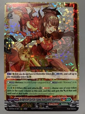 CARDFIGHT VANGUARD DRAGRITTER GIRL OF FLAME BLOSSOMS RADYLINA D-BT05/013EN RRR - Image 1 of 4