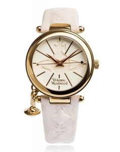 Vivienne Westwood Ladies' Gold Plated Orb Strap Watch VV006WHWH WHITE From Japan - Picture 1 of 7