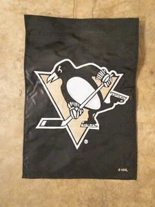 Pittsburgh Penguins Double Sided Garden Flag Banner 12" x 18" - Picture 1 of 11