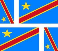 Democratic Republic of Congo Euro Flag Oval car window bumper sticker decal 5/" x