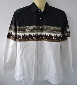 Stars & Stripes Westernhemd  XL XXL Boulder Country Pferde Cowboy Line Dance - Picture 1 of 2