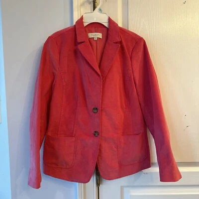 Blazer para mujer Talbots pana Petite 10 color coral nuevo sin etiquetas Foto 1 de 4